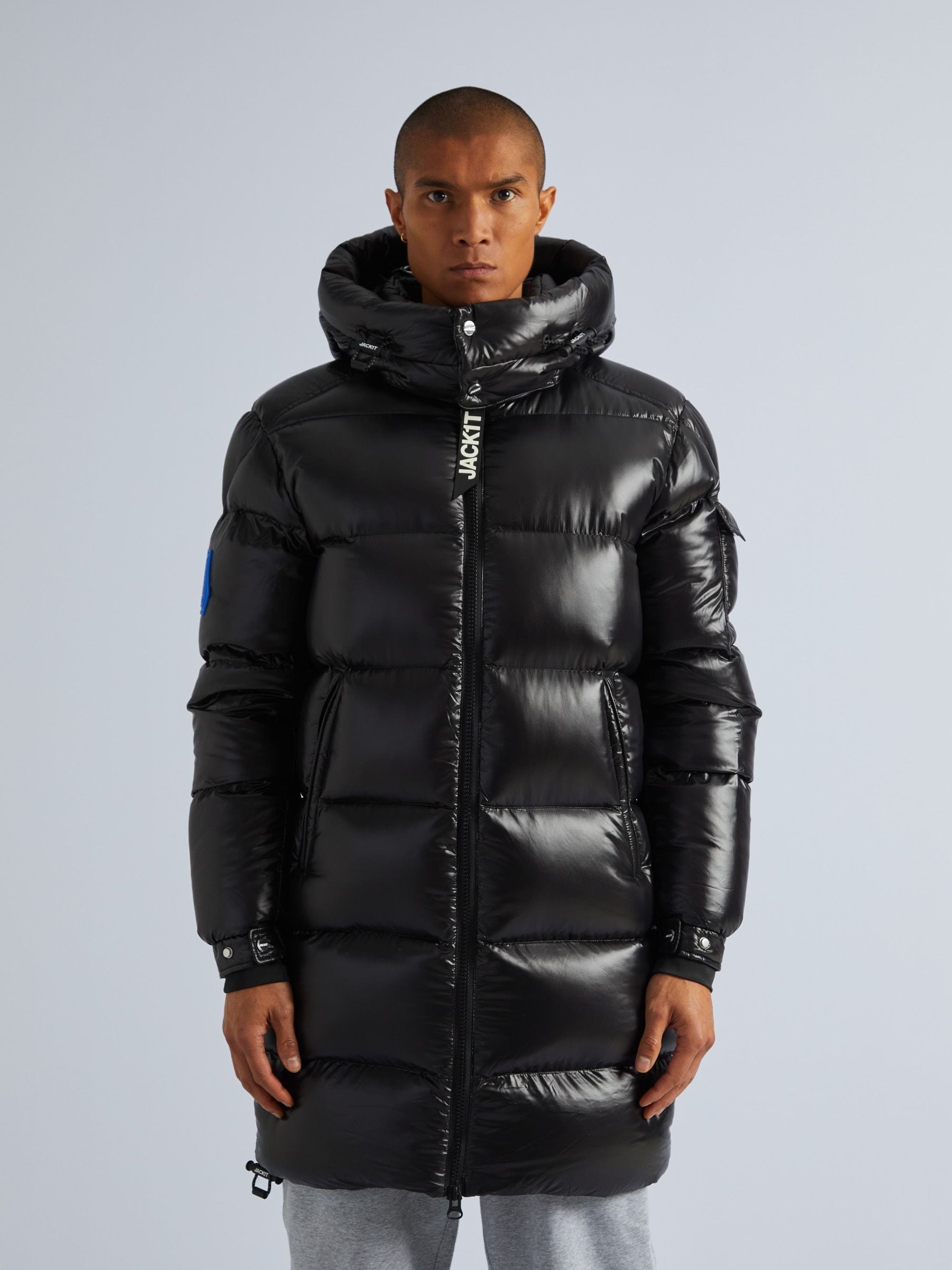 Buy JACK1T EZ Slick Puffer Hooded Black Coat from Next USA
