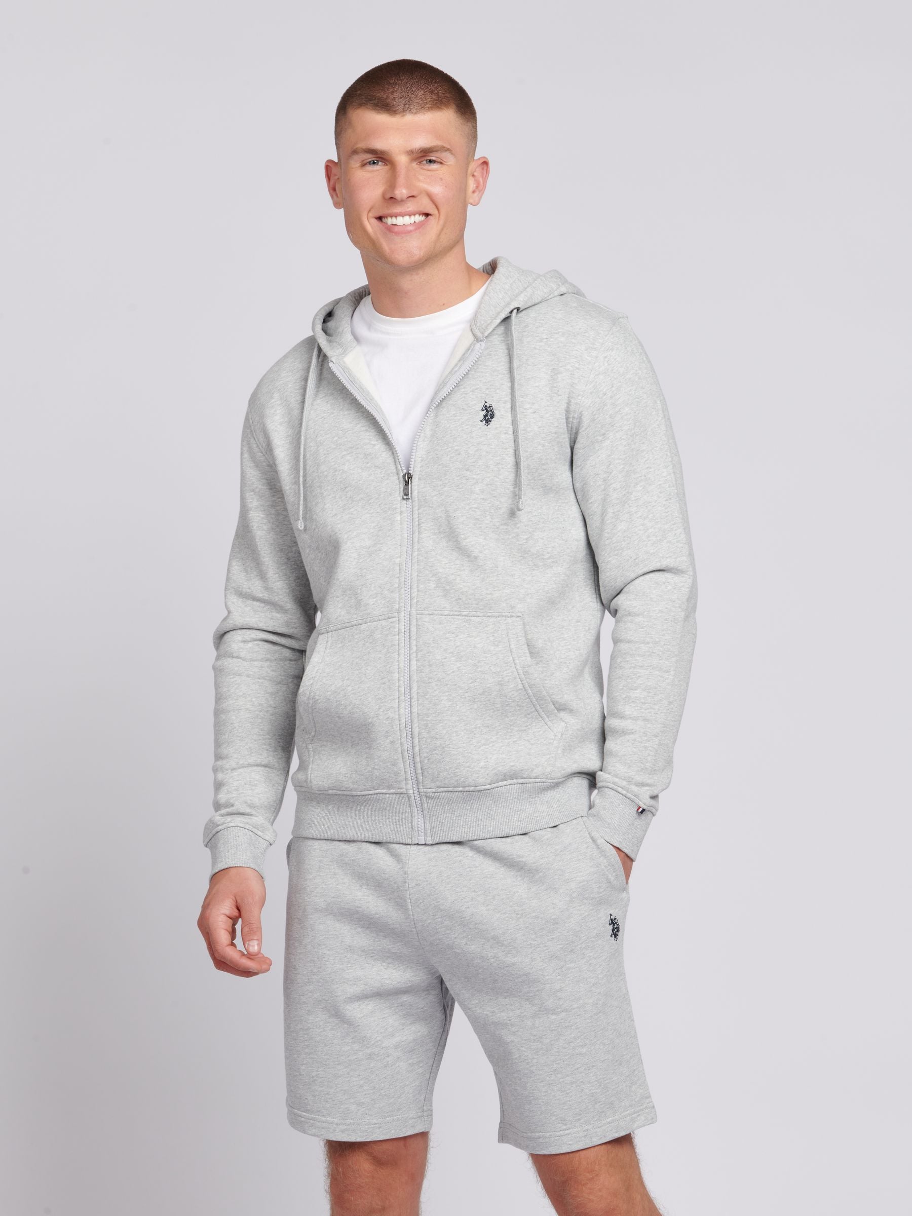 Buy U.S. Polo Assn. Grey Mens Classic Fit 100% Cotton Double