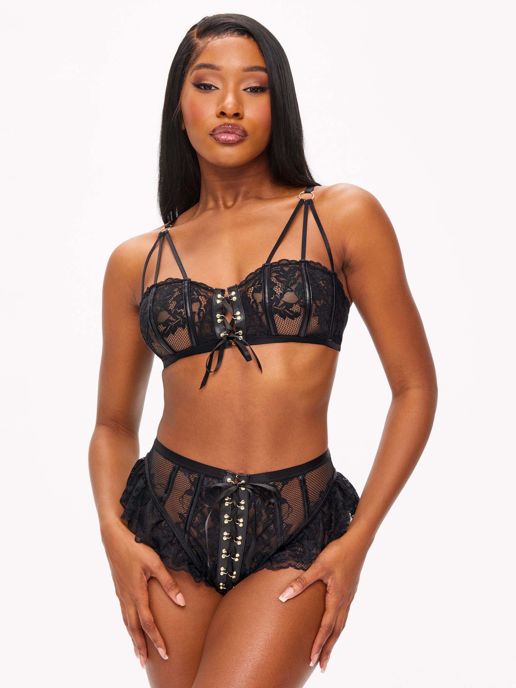 Buy Ann Summers Black Boudoir Tease Lace Detail Bra Set from Next USA
