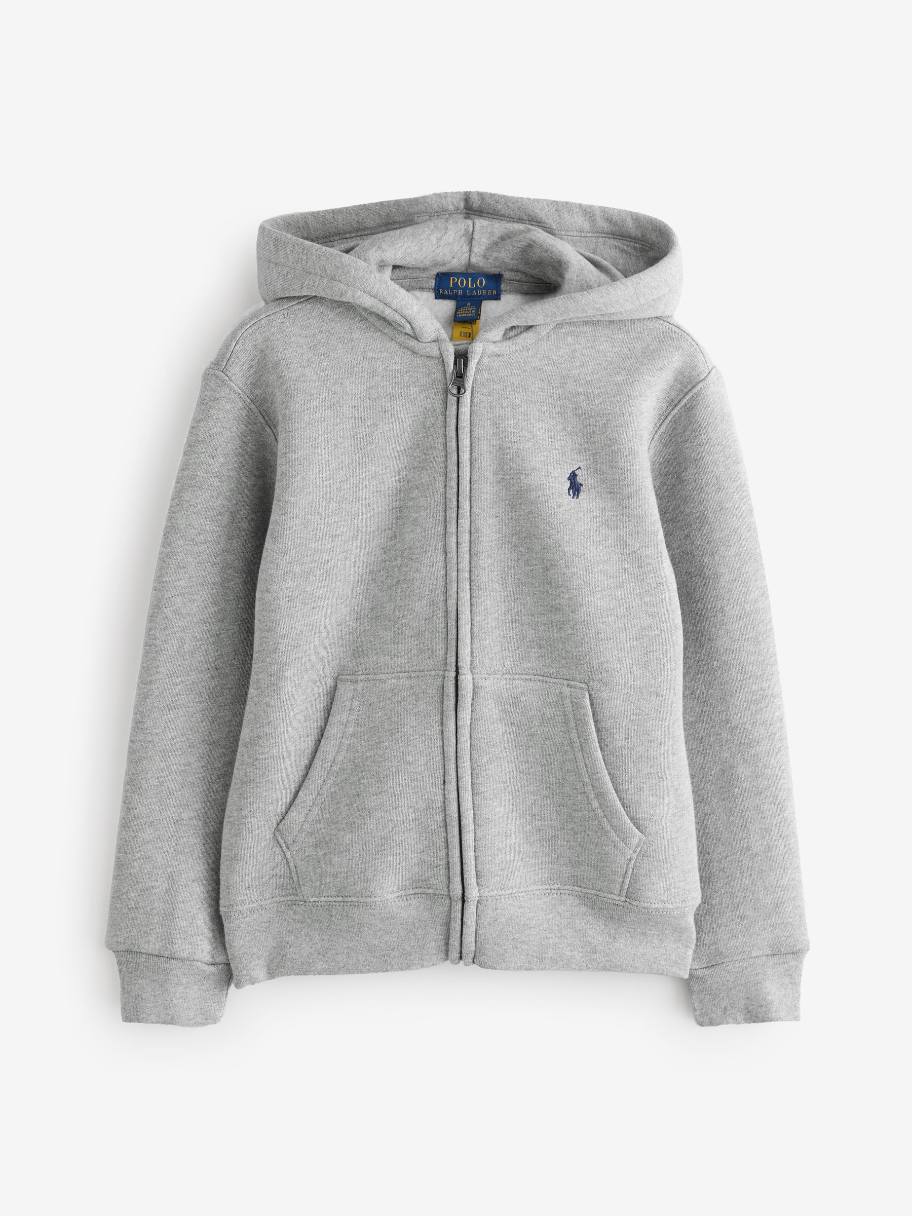 Buy Polo Ralph Lauren Grey Zip Through Logo Hoodie from Next USA
