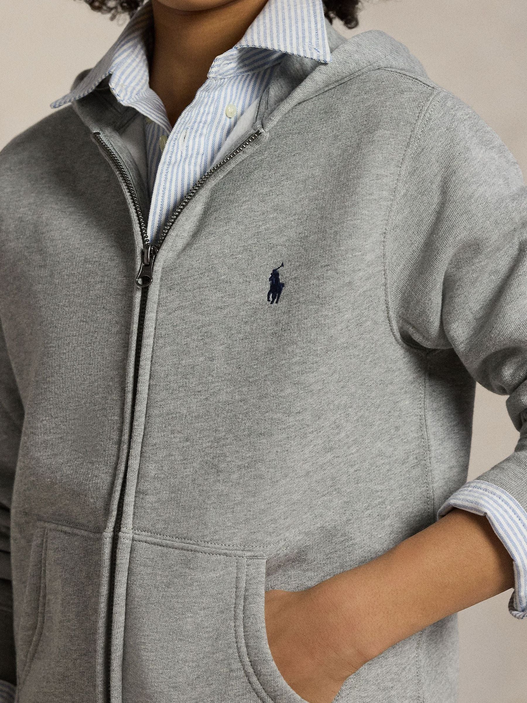 Buy Polo Ralph Lauren Grey Zip Through Logo Hoodie from Next USA