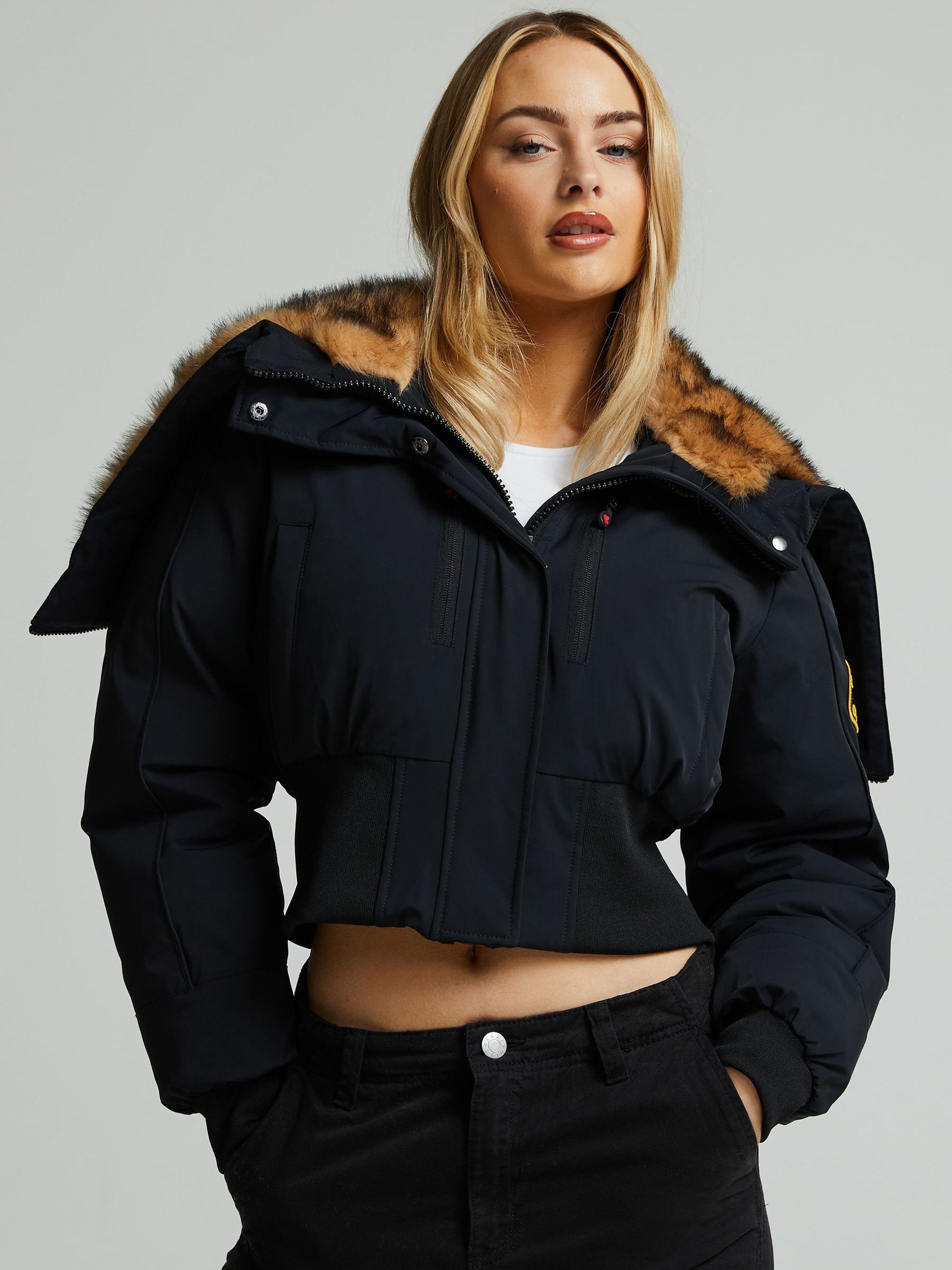 Buy Zavetti Canada Womens Ossani Split Hood Puffer Bomber Black