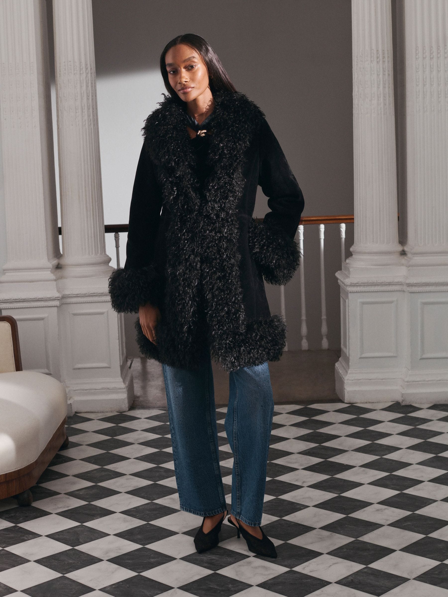 Buy Black Penny Lane Faux Fur Lined Jacket from Next Canada