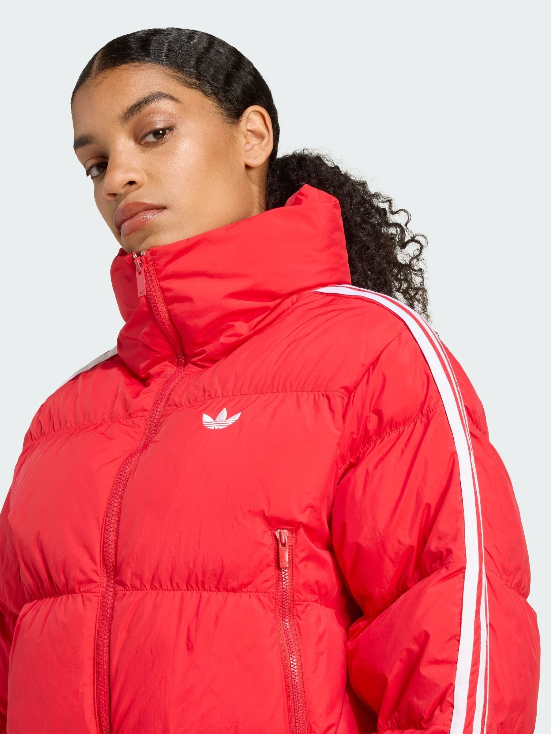 Buy adidas Originals Red Adicolor Cropped Synthetic Down Puffer