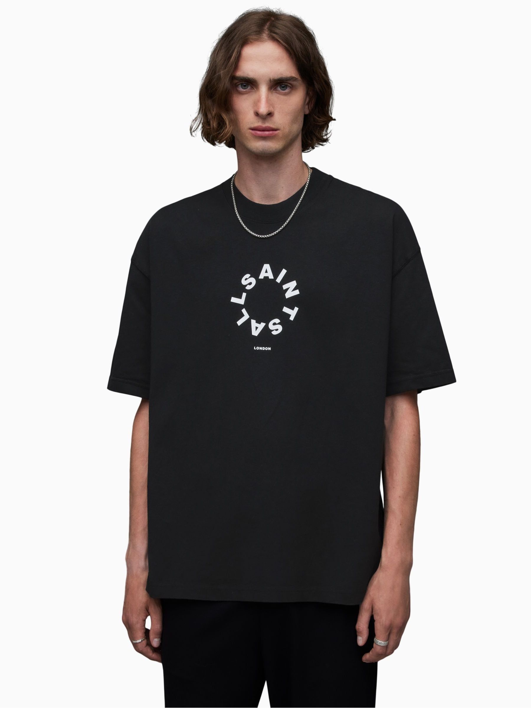 Buy AllSaints Black Tierra Short Sleeve Crew T-Shirt from Next USA