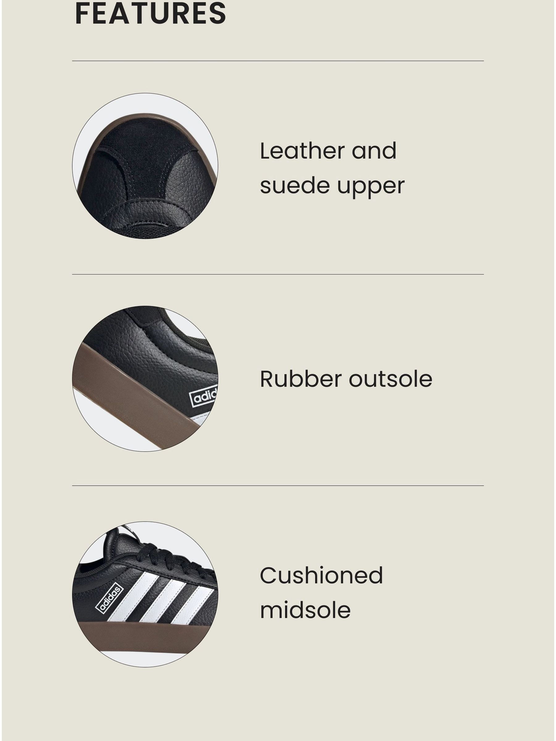 Buy adidas Black/White VL Court 3.0 Trainers from Next USA