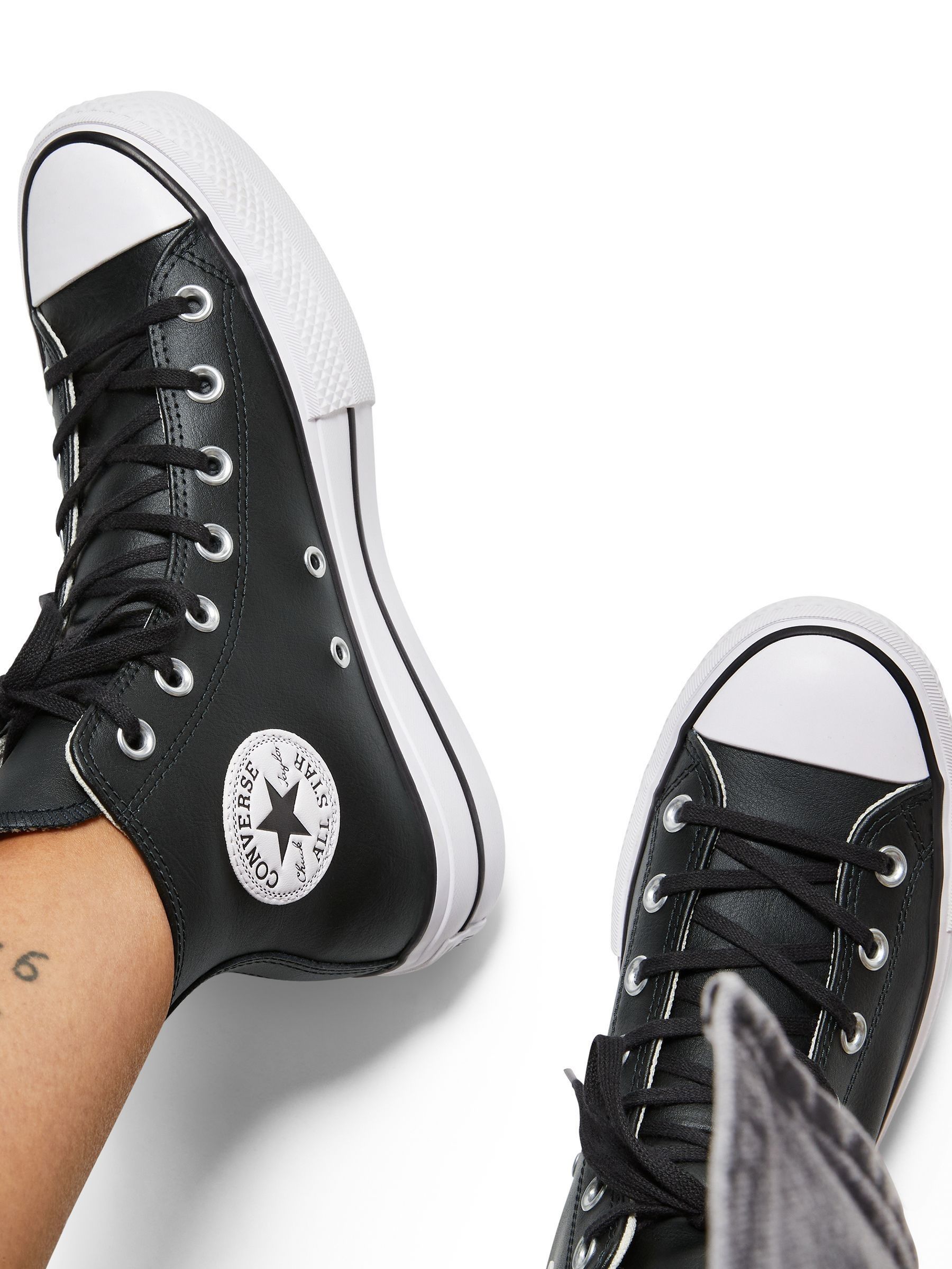 Buy Converse Black Platform Lift Chuck Taylor High Trainers from