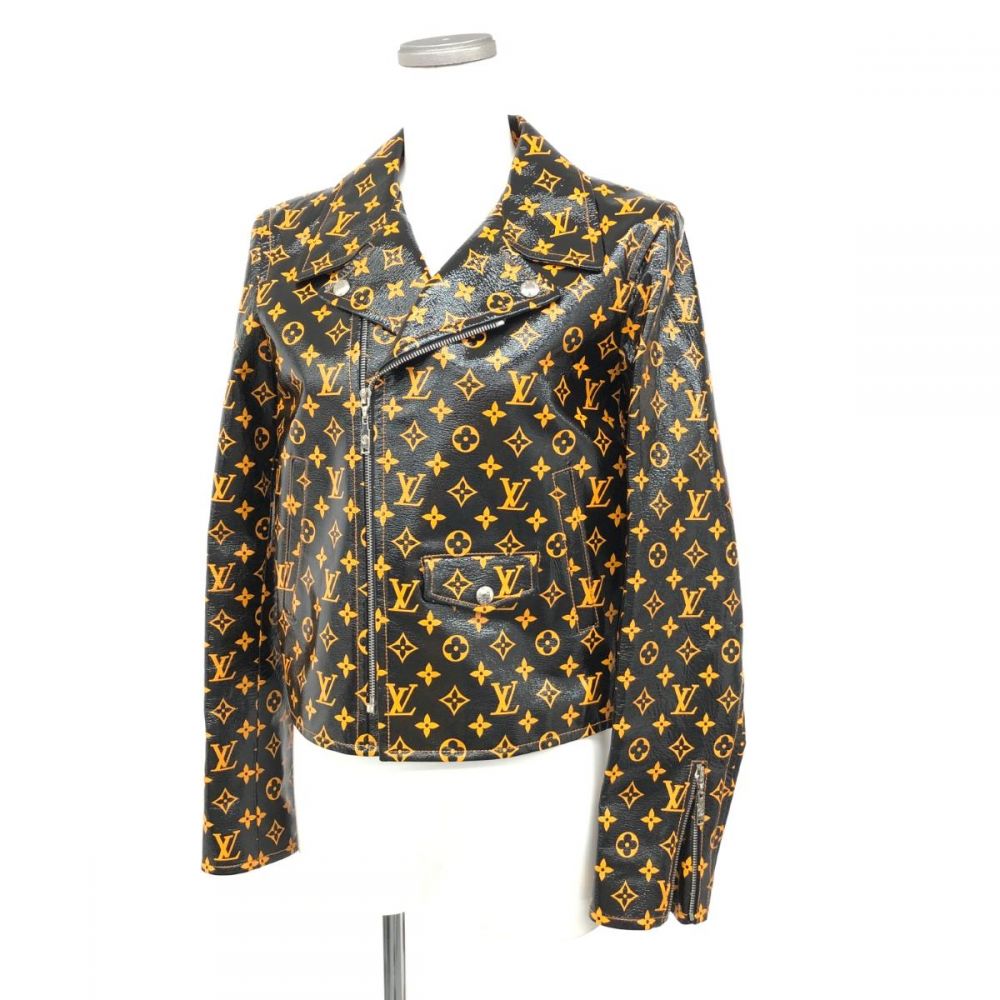 ルイヴィトン/レザージャケット/モノグラム/ライダース/ブラックx