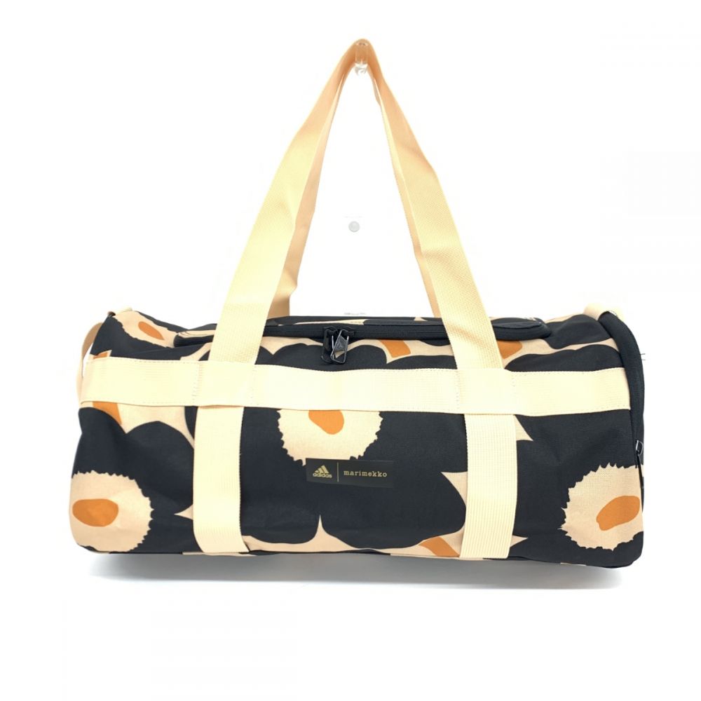 アディダス×マリメッコ/ボストンバッグ/ウニッコ/ナイロン/ベージュの