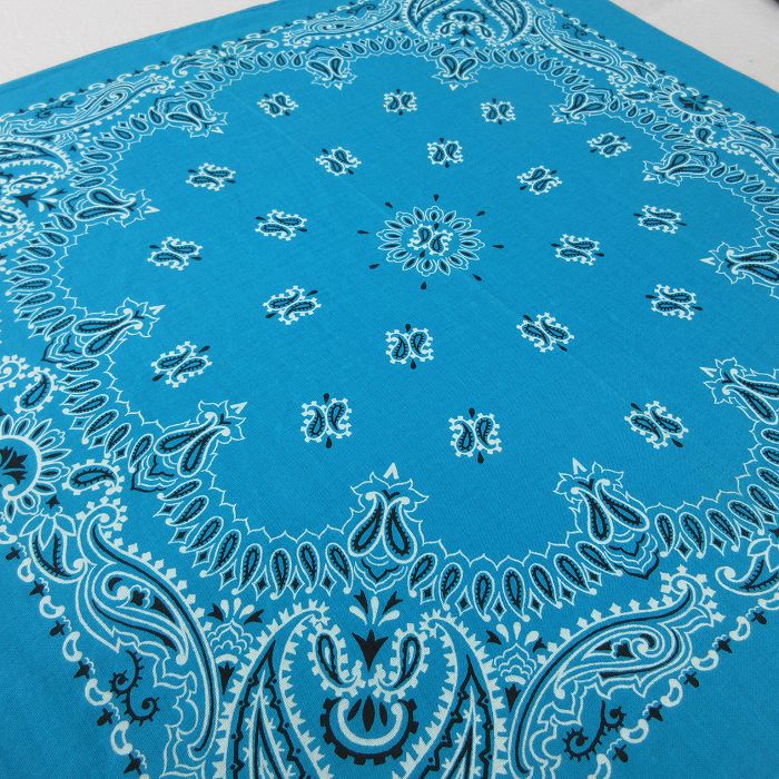 古着通販 中古 バンダナ 90年代 90s ペイズリー柄 コットン USA製 水色