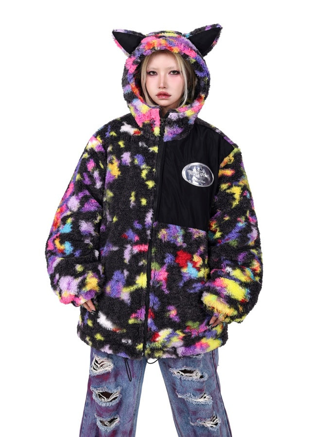 Colorful Boa Fleece Hoodie Jacket X2615 – XTYLINGS