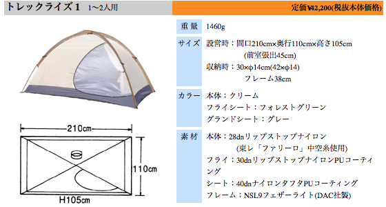 愛用テントの紹介：『トレックライズ1』最小限にして高品質で信頼の