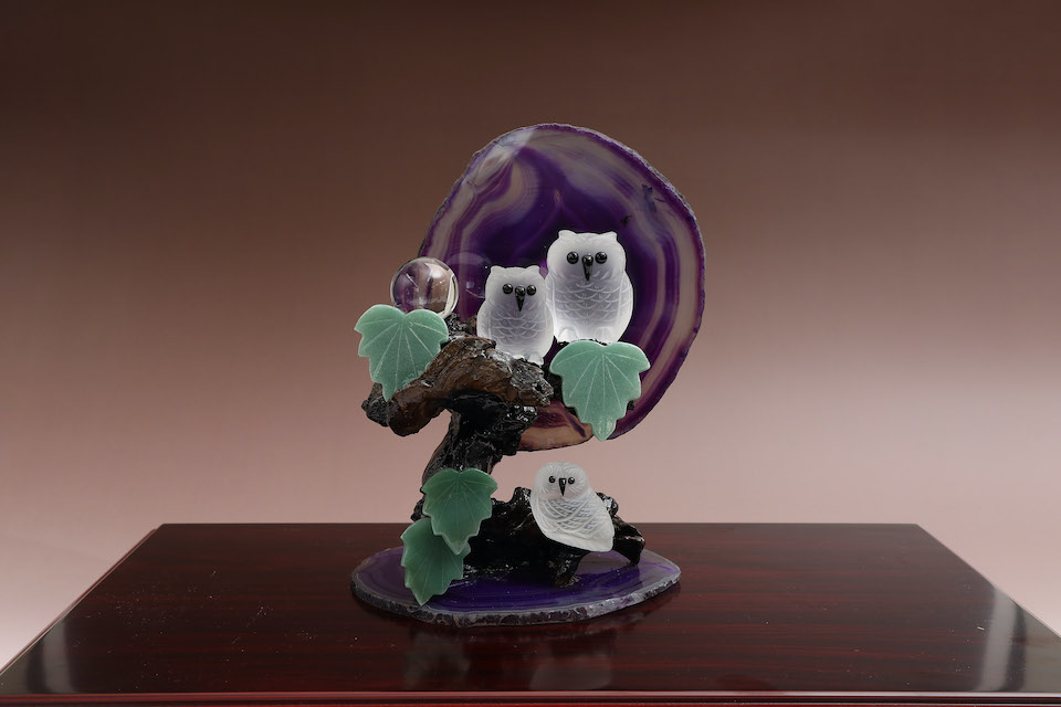 027福ふくろう｜山梨県水晶美術彫刻協同組合