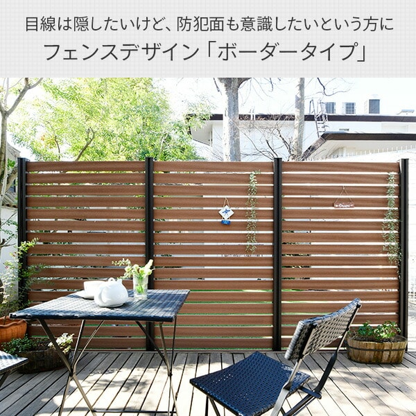 人工木フェンス ボーダー (幅120 高さ187cm) フェンス拡張セット 支柱