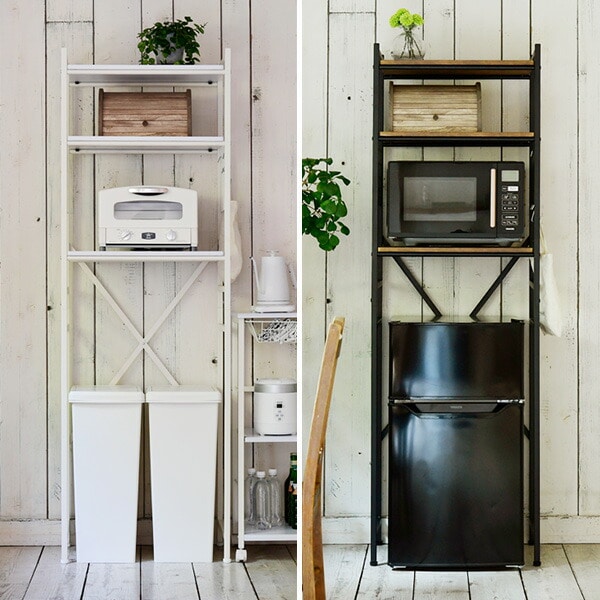 冷蔵庫上ラック ゴミ箱上ラック 幅59.5 奥行41.5 高さ180cm | 山善