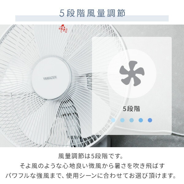 壁掛け扇風機 DC 30cm 上下左右自動首振り YWRX-BGD307 山善 | 山善