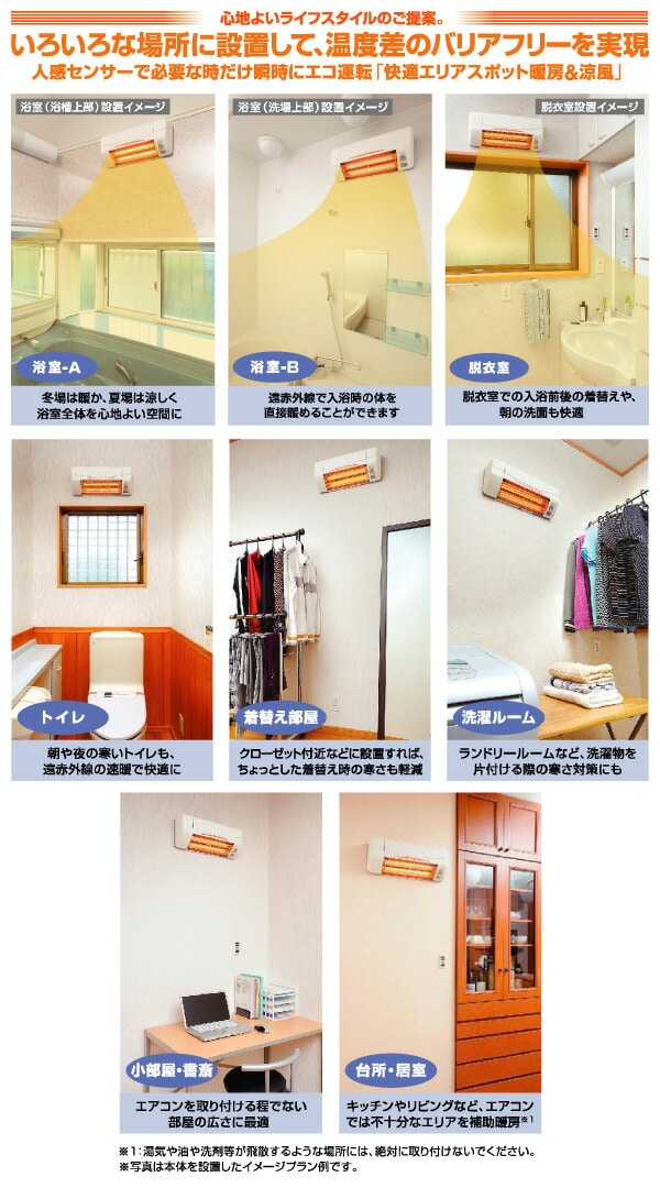 販売終了】涼風暖房器具 脱衣所・トイレ・小部屋用 非防水仕様 SDG