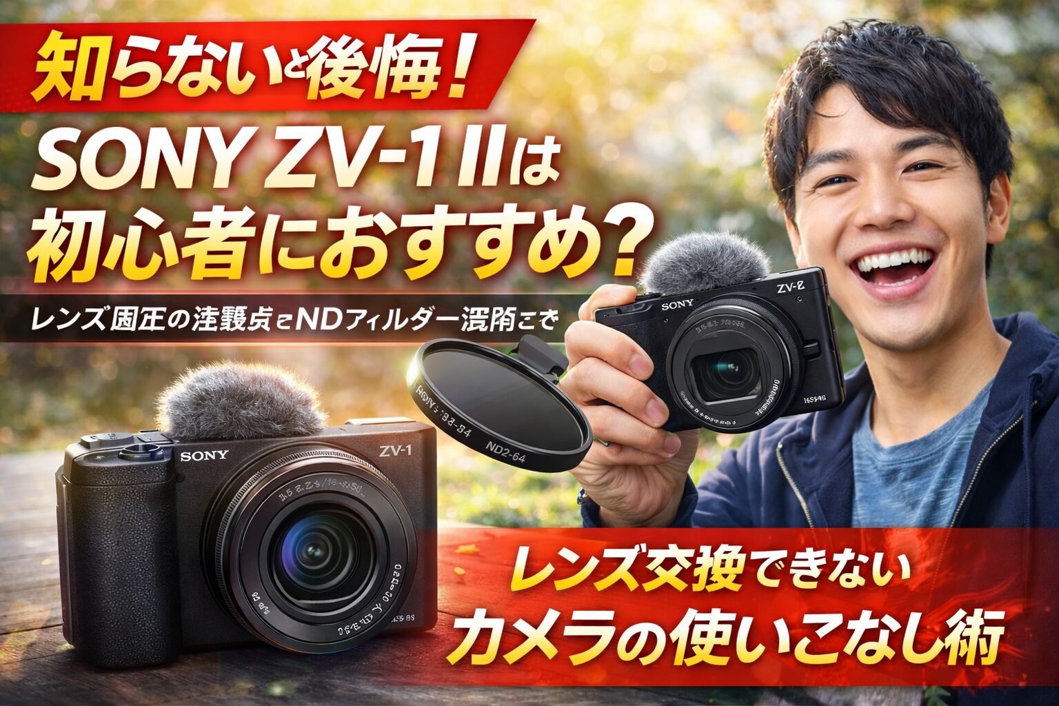 知らないと後悔】SONY ZV-1 IIは初心者におすすめ？レンズ固定の注意点