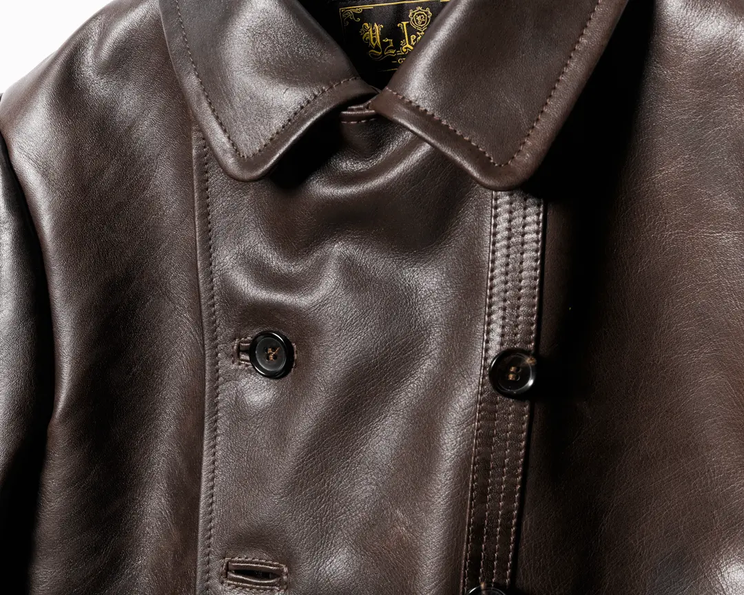 HAND DYED HORSE FRENCH DOUBLE BREASTED JACKET[ YK-03 ] | Y'2 LEATHER