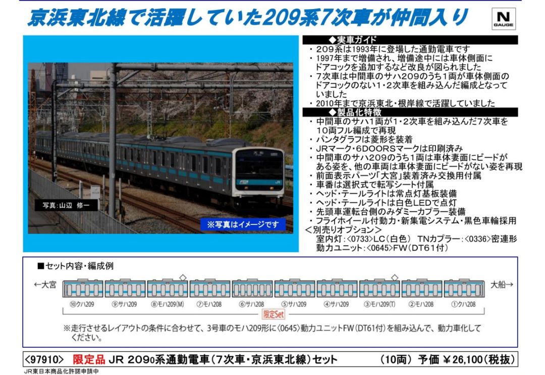 TOMIX 限定品 JR 209-0系通勤電車(7次車・京浜東北線)セット 97910