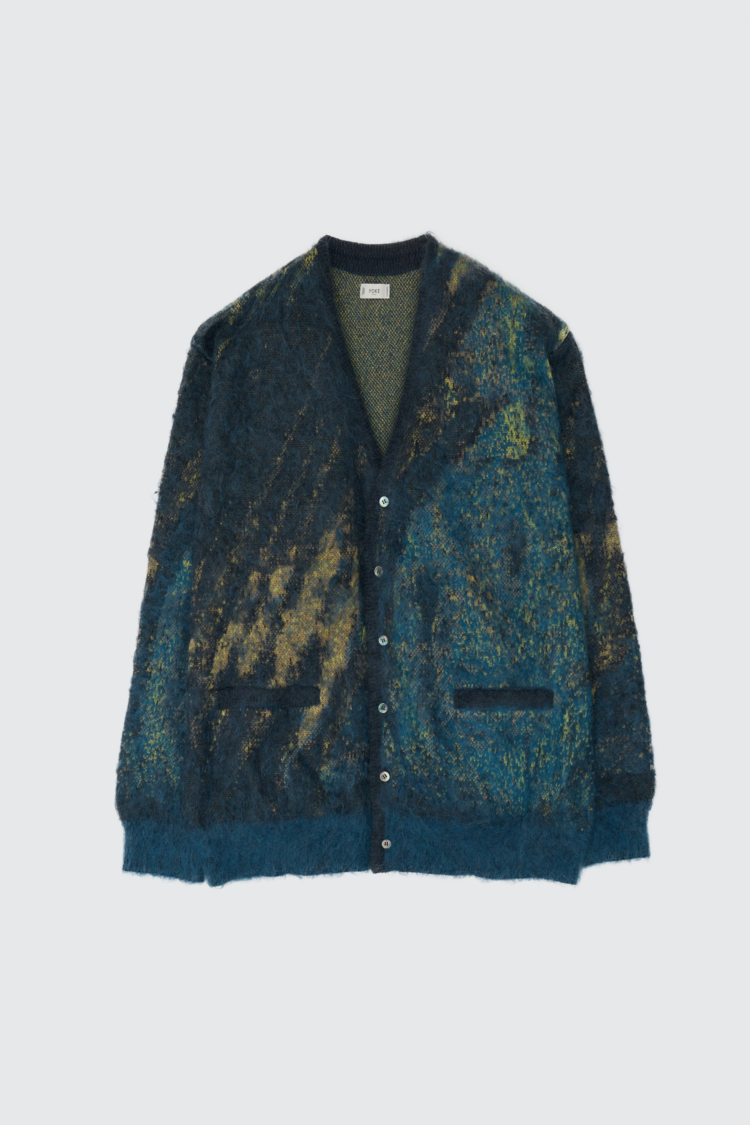 Abstract Jaquard Mohair Cardigan | YOKE Official Website