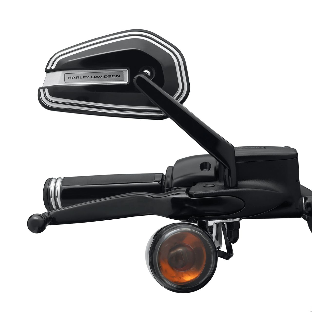 ハーレー純正□エンパイア ミラー ブラックマシンカット HARLEY