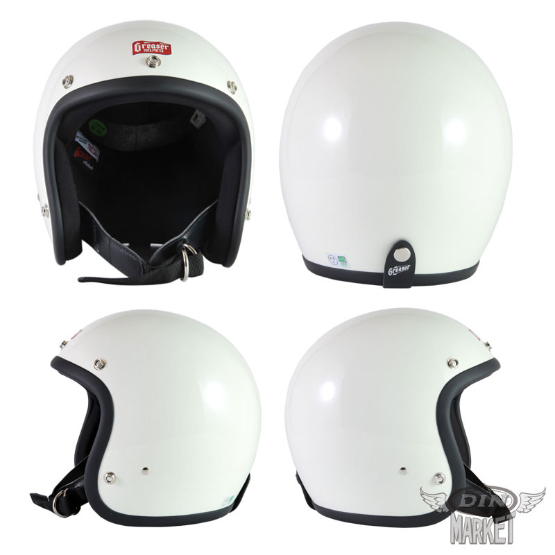 グリーサー□ 60'sプレーン ジェットヘルメット アイボリー （SG規格