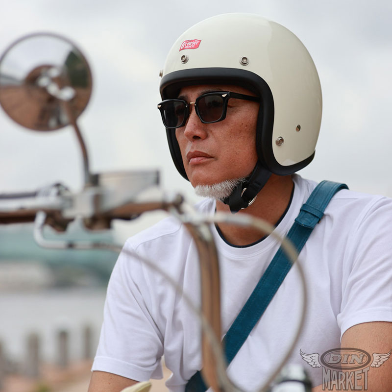 グリーサー□ 60'sプレーン ジェットヘルメット アイボリー （SG規格