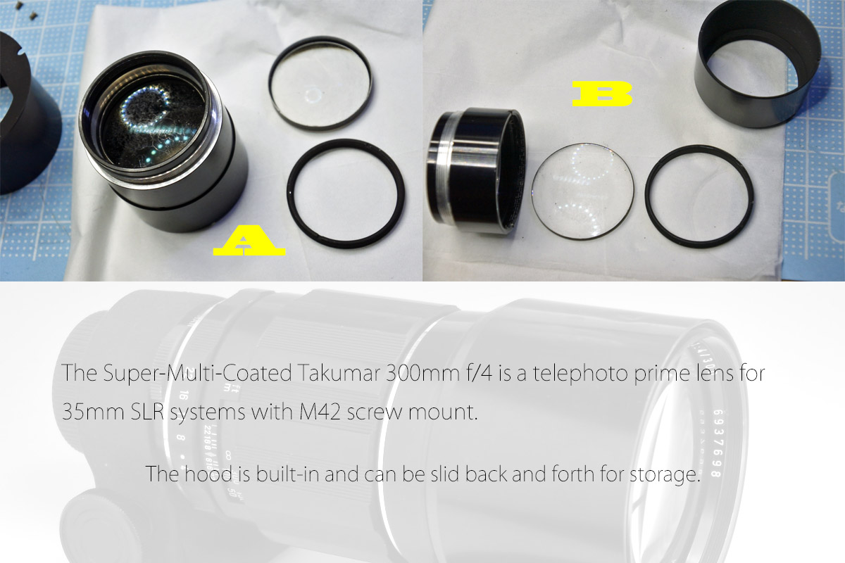 ペンタックス「Super-Multi-Coated TAKUMAR 300mm F4」分解・清掃