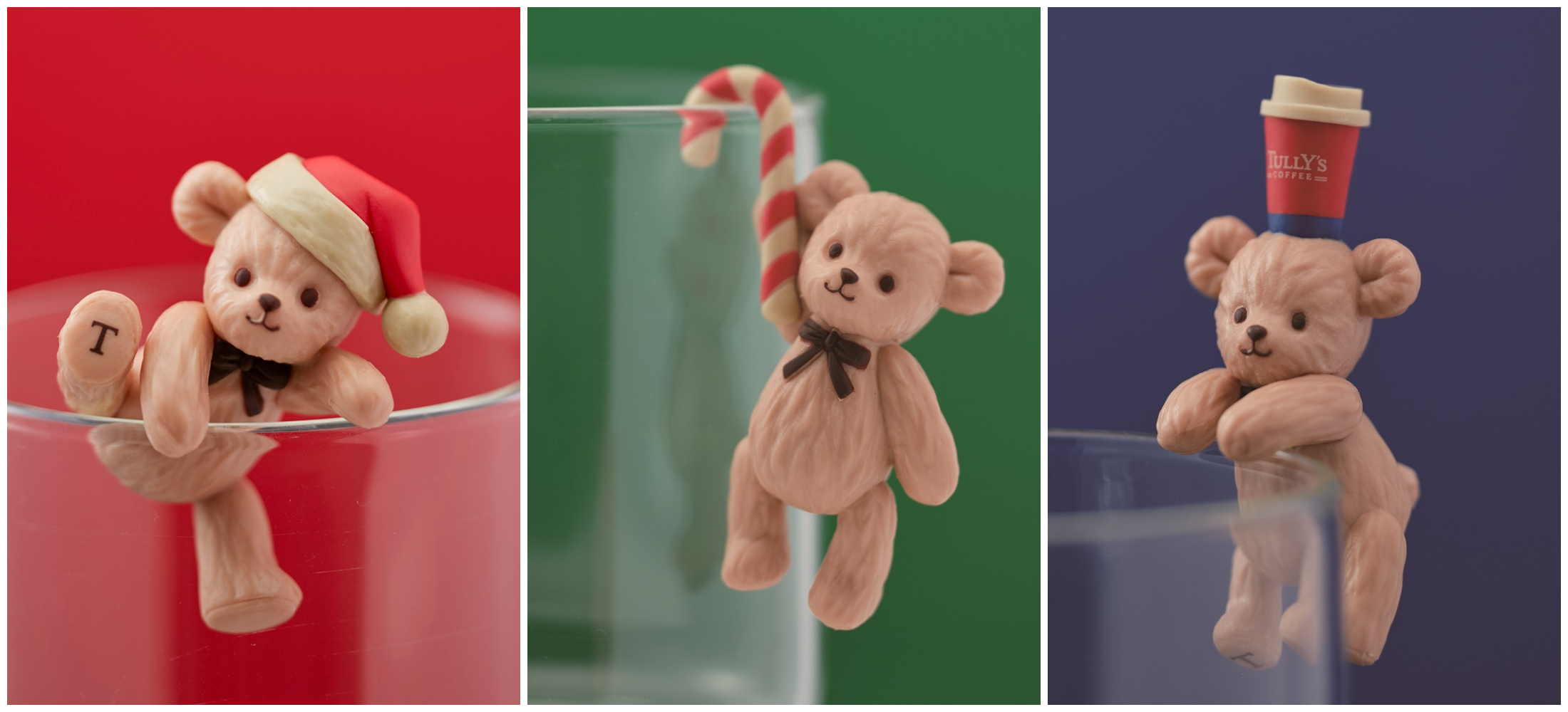 タリーズのベアフルがコップのふちに舞い降りた！ 全3種類のクリスマス
