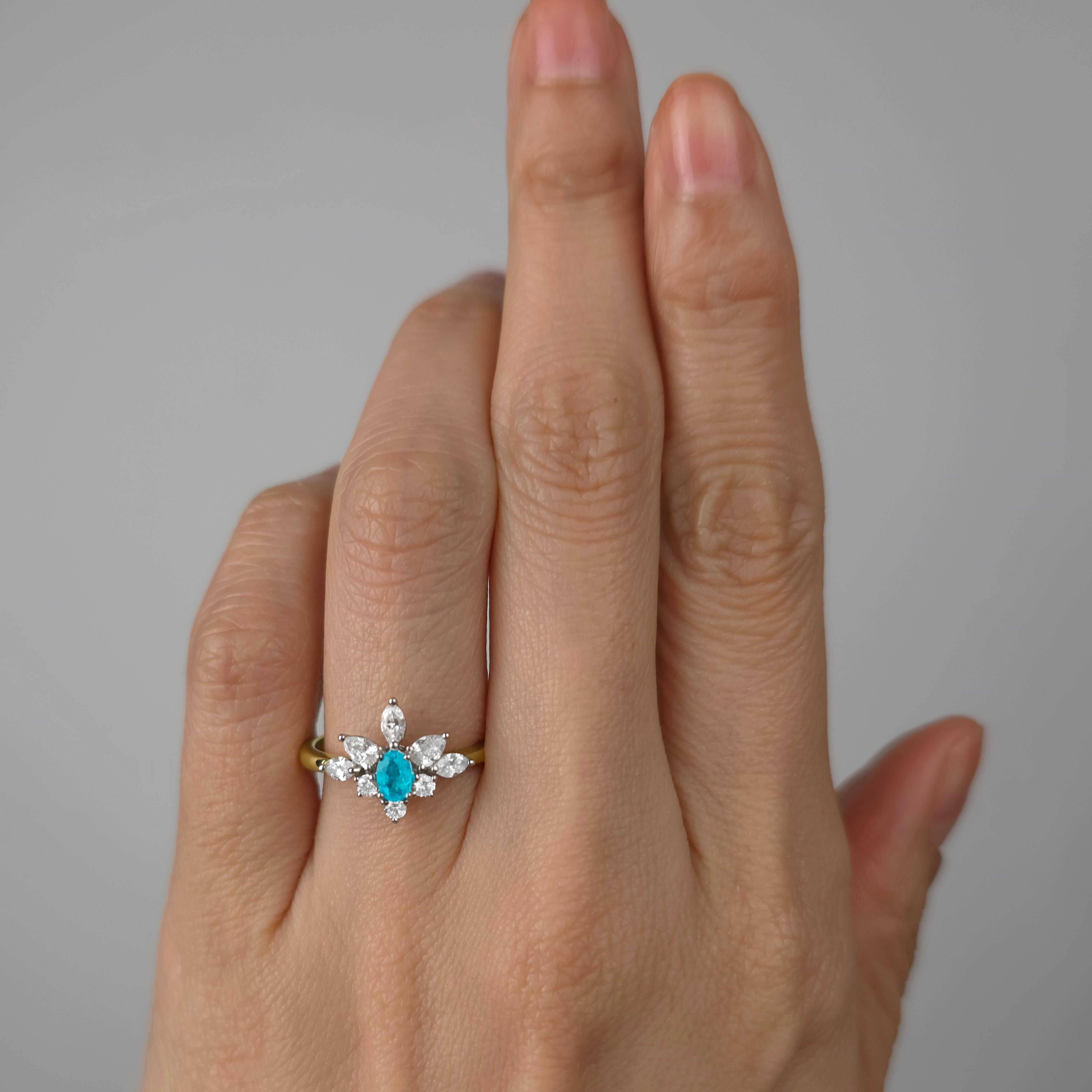 ブラジル産バターリャ鉱山パライバトルマリン0.16ctプラチナK18