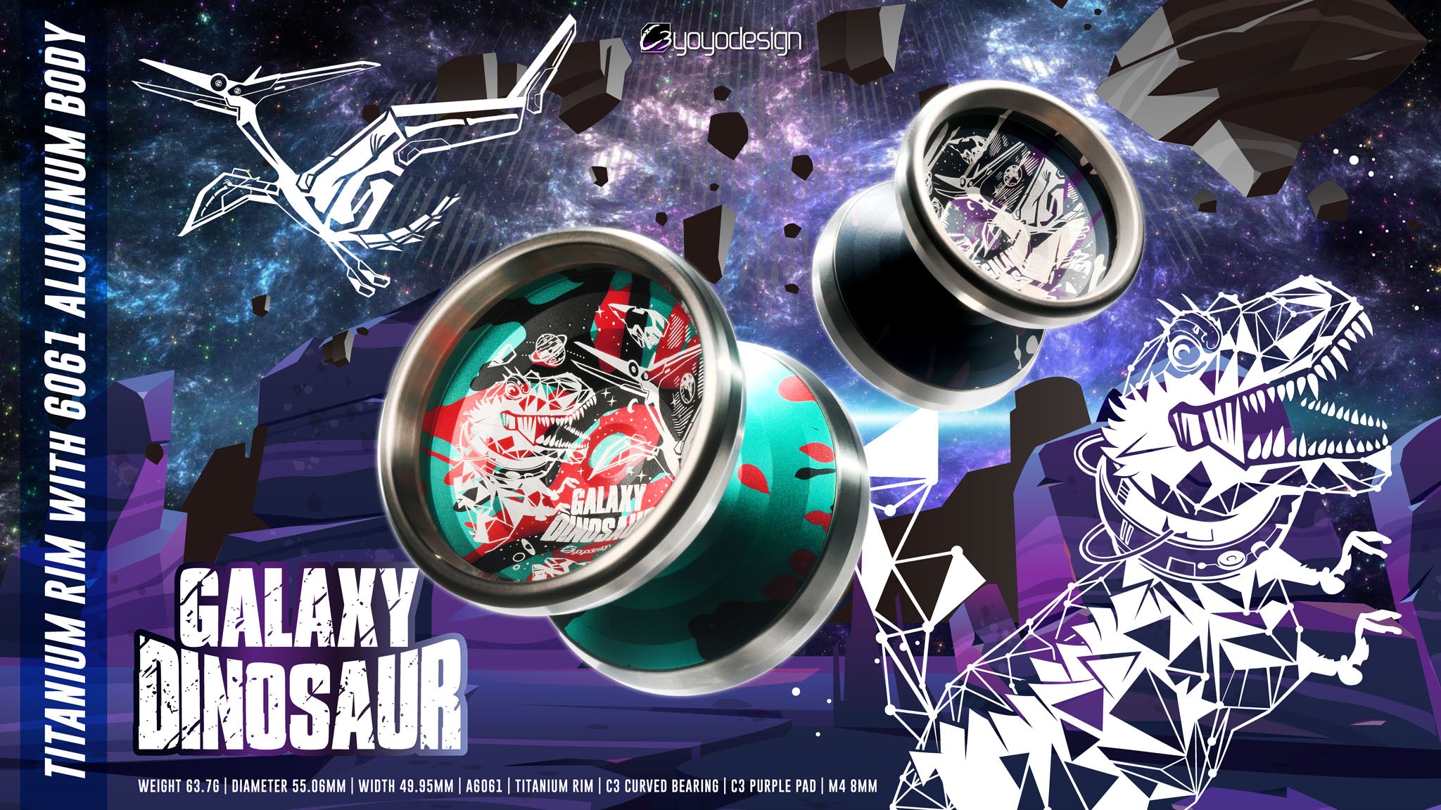 ギャラクシーダイナソー (アクリルスタンド付き) - C3ヨーヨーデザイン