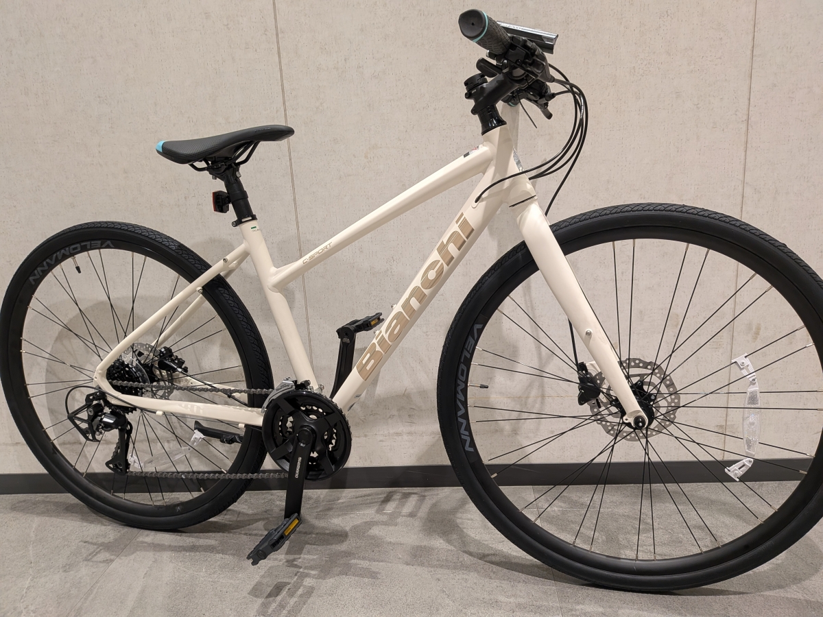 お客様の1台】通学用のクロスバイクにホワイトカラーのBIANCHI C SPORT