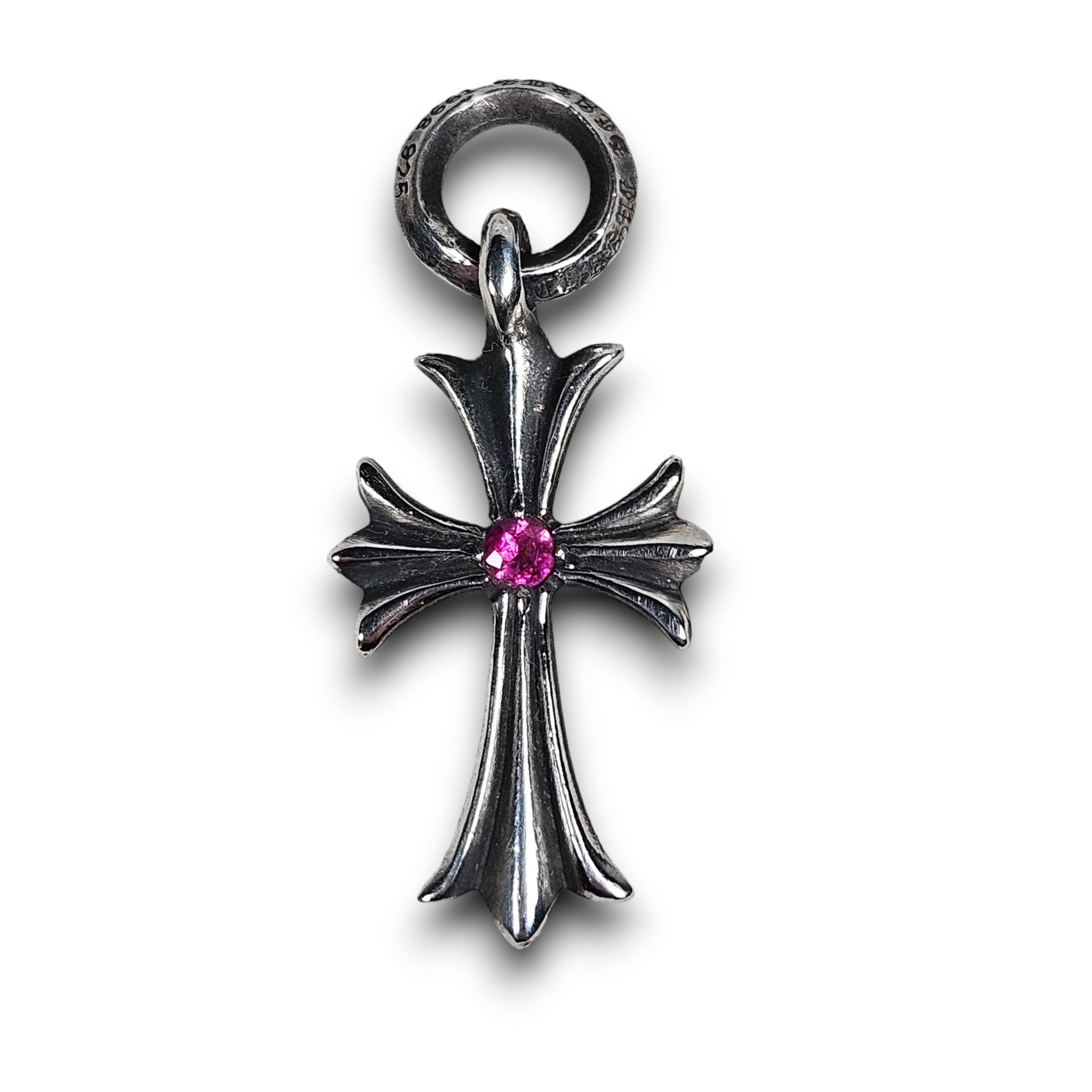 Pink Sapphire Cross Chrome Hearts Pendant - YP collective