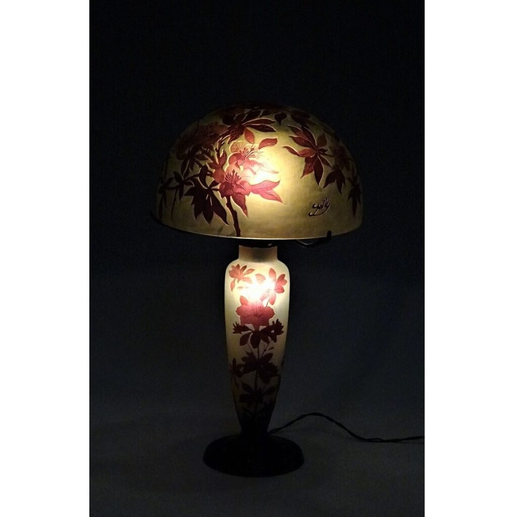 ガレ「桜」カメオガラス テーブルランプ | -YUMEORI-夢織