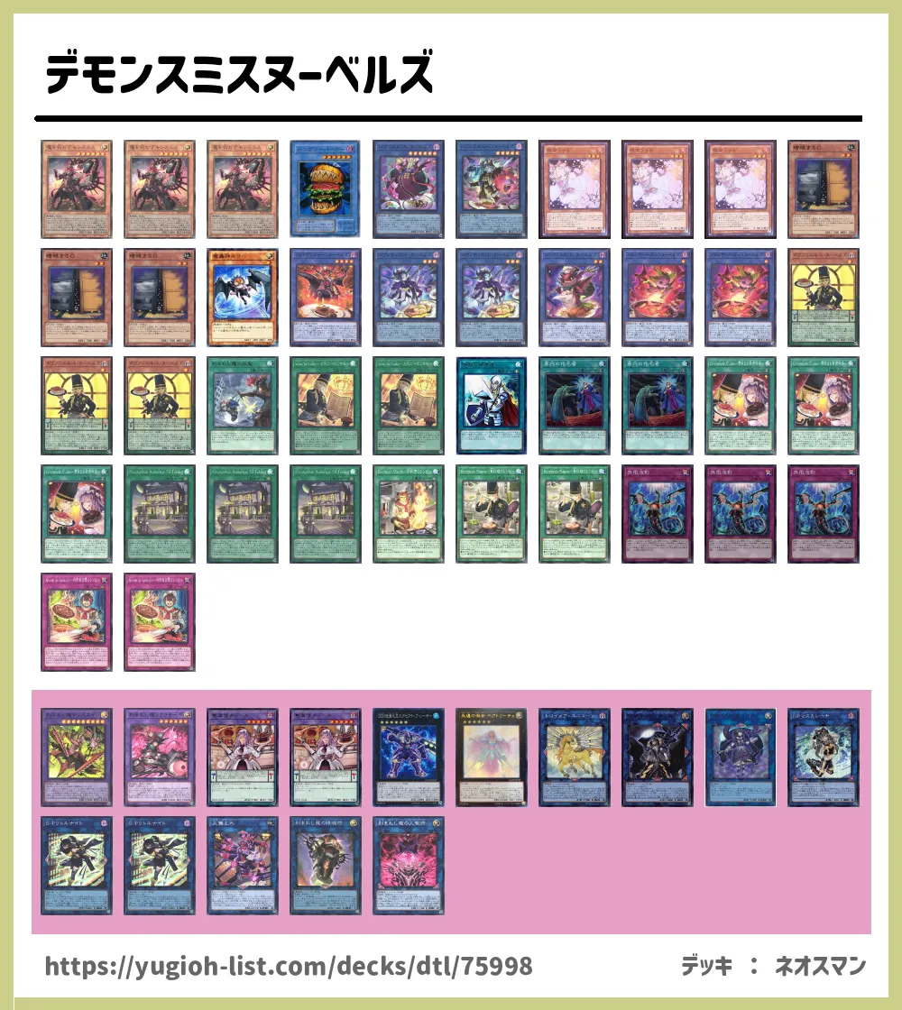 デモンスミスヌーベルズ遊戯王デッキレシピヌーベルズ・レシピ【ビート