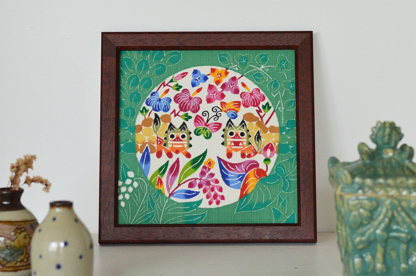 紅型額装 20cm×20cm 中西敏也 | ゆいまーる沖縄 ＜Online＞