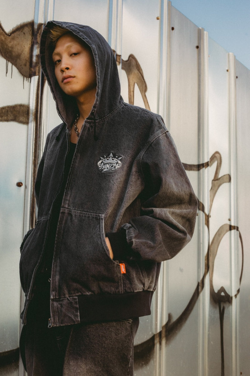 King Logo Vintage Denim Hoodie – YZ