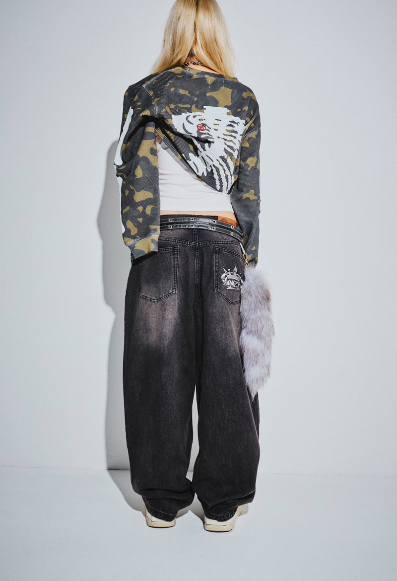 King Logo Buggy Denim Pants – YZ