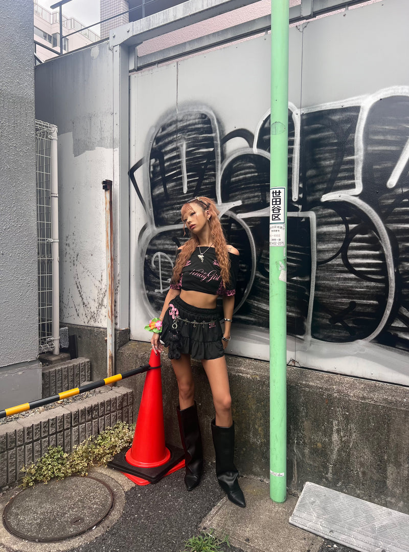 9090girl × umbro Leopard Off Shoulder Tee – YZ