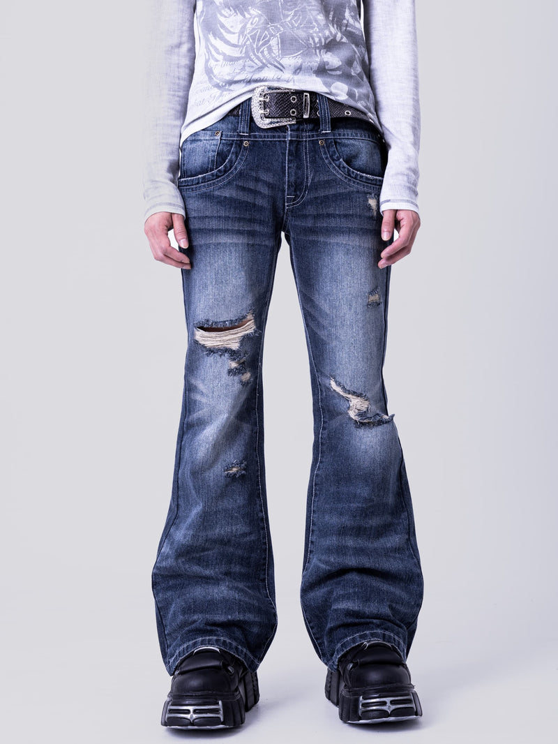 Double Cross Flare Denim Pants – YZ