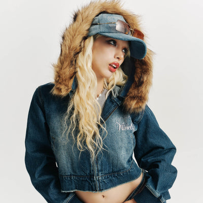 Tiara Logo Far Denim Zip Hoodie【9090 girl】 – YZ