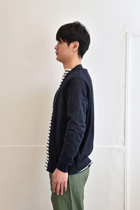 JOHN SMEDLEY（ジョンスメドレー） Vネックカーディガン ネイビー - ZABOU