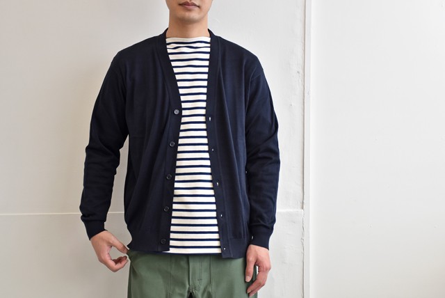 JOHN SMEDLEY（ジョンスメドレー） Vネックカーディガン ネイビー - ZABOU