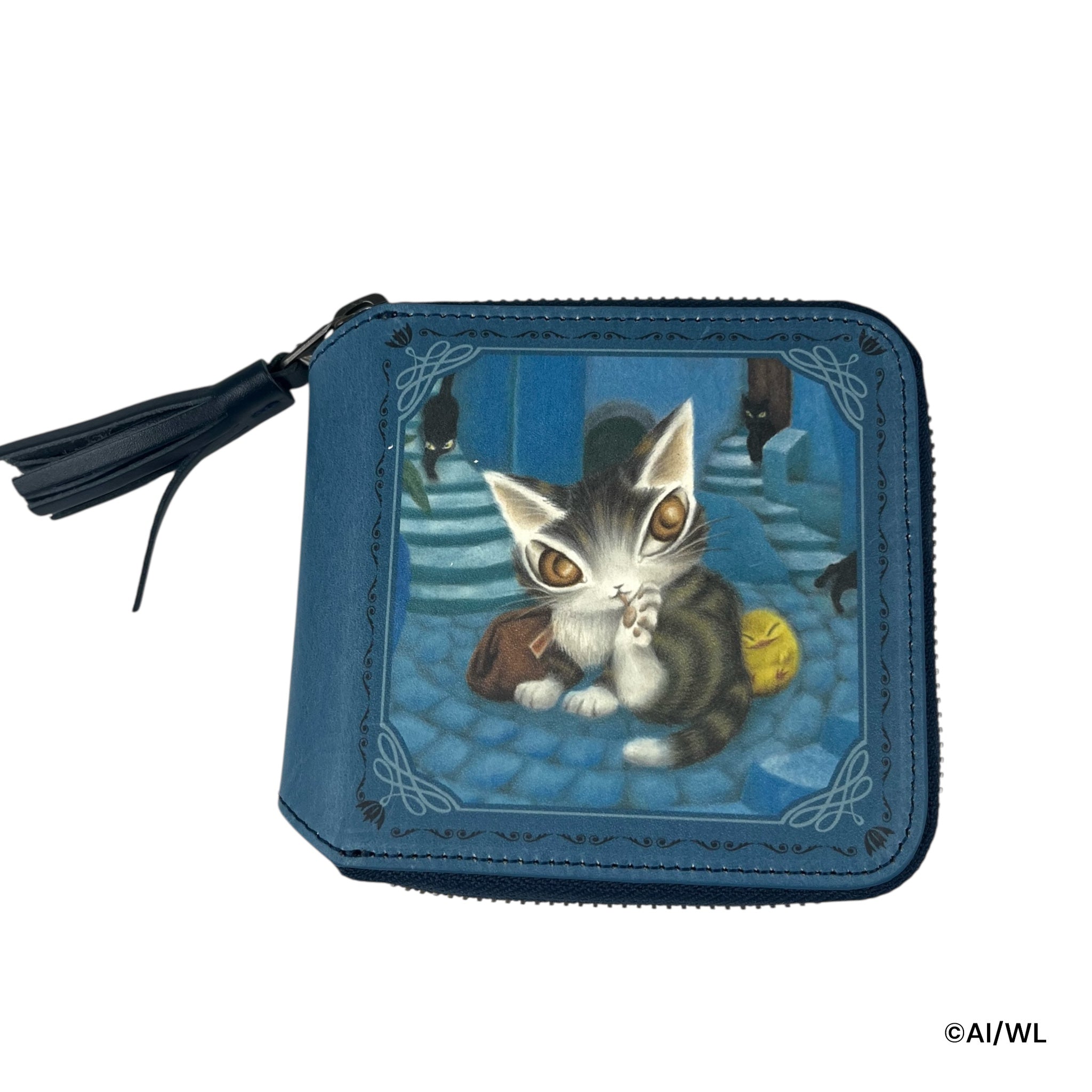 アウトレット＞ ラウンド2つ折り財布 青い街 わちふぃーるど