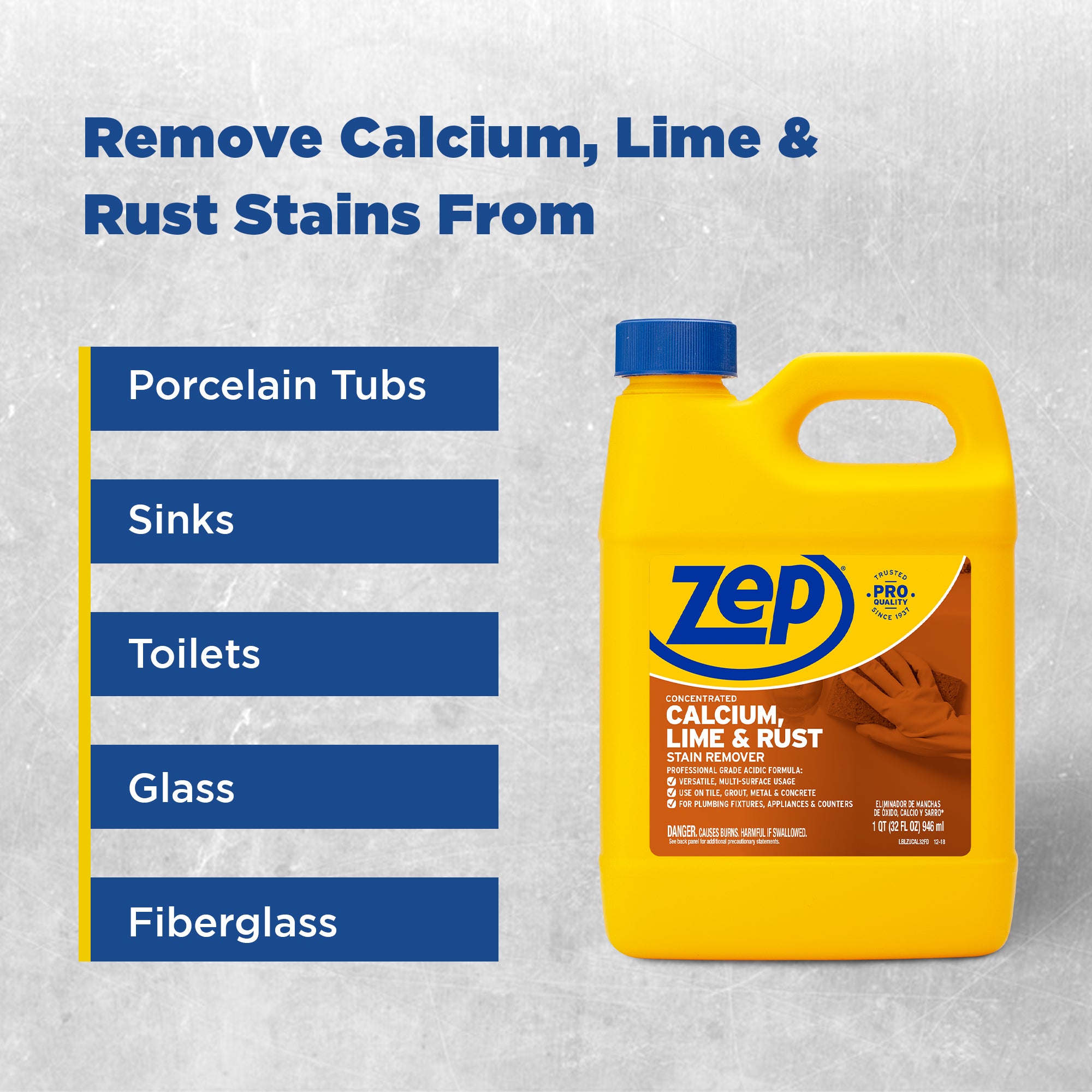 Zep Concentrated Calcium, Lime and Rust Stain Remover – Breaks