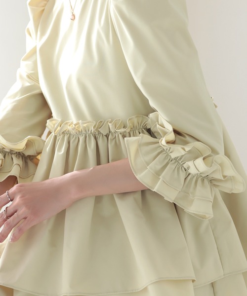 MERAKI ブラウス シャツ 袖フリルトップス レディース : ZOZOTOWN