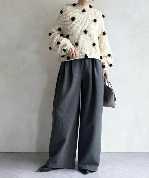 BEARDSLEY（ビアズリー） ニット セーター ぽんぽんドットニット