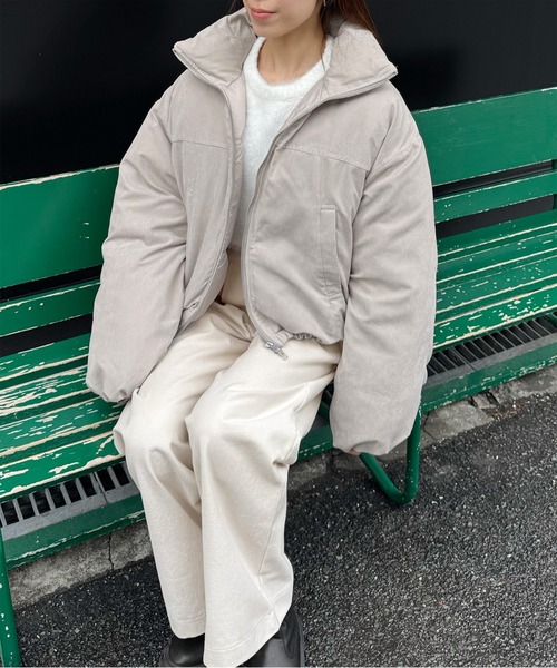 LE MORE ダウンコート ダウンジャケット ピーチスキンショートダウン