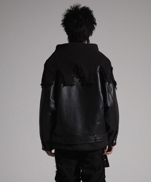 GRANCY パーカー 「GRANCY」Knit Layered Design Zip Hoodie / ニット